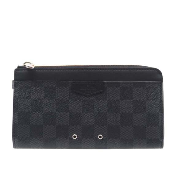 LOUIS VUITTON Louis Vuitton Graphite Zippy Dragonne N60379 Long Wallet in Bla...